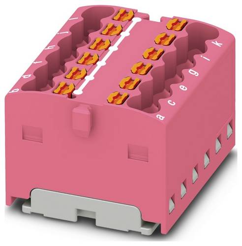 PHOENIX CONTACT PTFIX 12X1,5 PK Verteilerblock, Intern Gebrückt, 450 V, 17,5 A, Anzahl der Anschlüsse 12, Querschnitt 0,14 mm²-2,5 mm², AWG 26-14, Breite 24,9 mm, Höhe 17,7 mm, Pink, 20 Stück