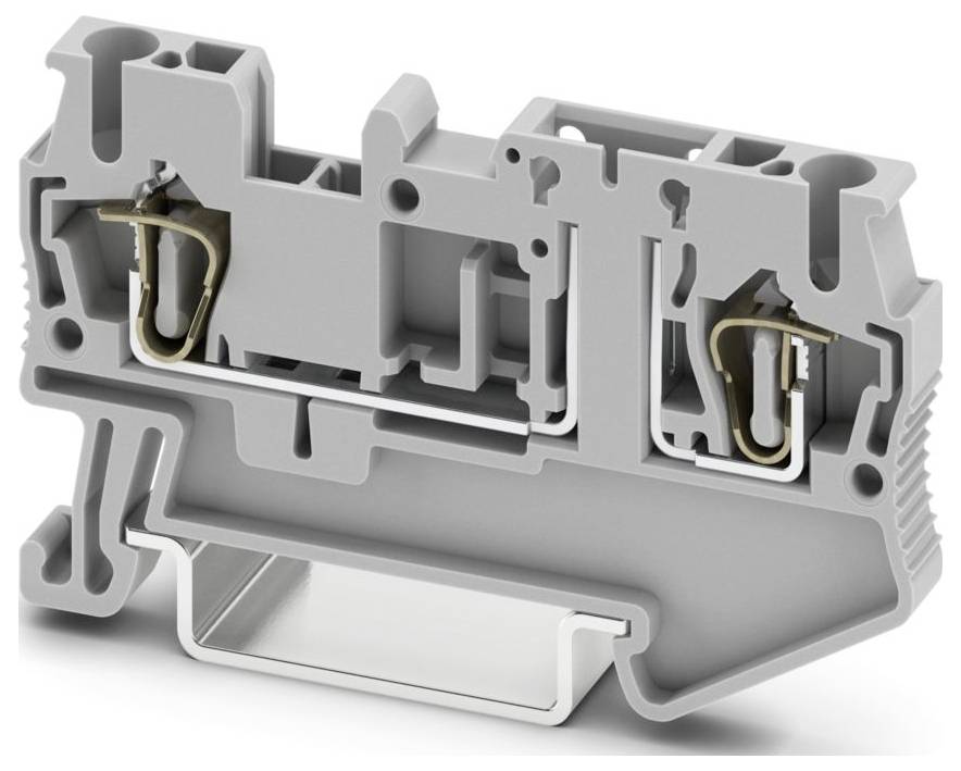 Eine graue Kunststoffendkappe mit der Bezeichnung 