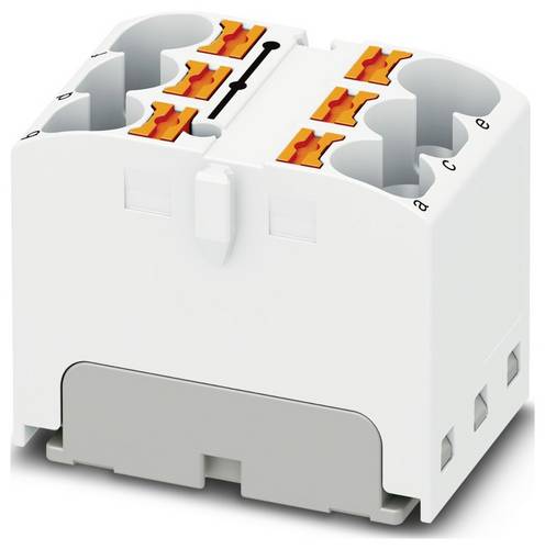 PHOENIX CONTACT PTFIX 6X4 WH Verteilerblock, Intern Gebrückt, 450 V, 32 A, Anzahl der Anschlüsse 6, Querschnitt 0,2 mm²-6 mm², AWG: 24-10, Breite 18,5 mm, Höhe 21,7 mm, Weiß, 10 Stück