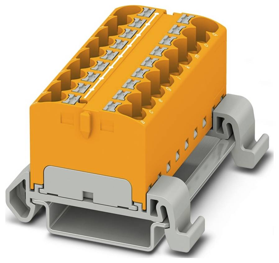 Eine schwarze Werkzeugtasche mit offener Oberseite, mehreren Taschen mit grünen Kanten, einem Griff und verstellbarem Schultergurt. Das Logo lautet „Phoenix Contact