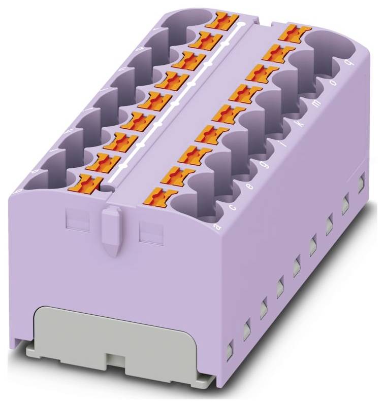 Ein orangefarbener elektrischer Stecker mit mehreren Anschlüssen für Verdrahtungsverbindungen, entwickelt für sichere und effiziente elektrische Installationen.