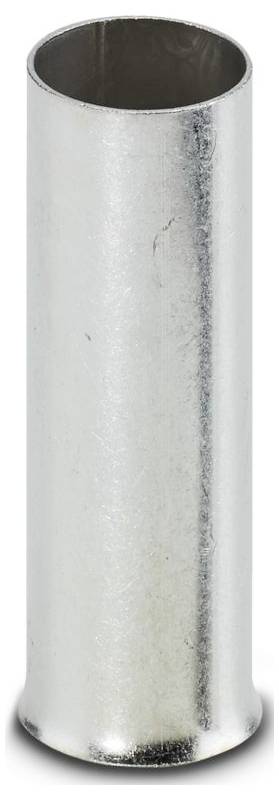 A silver metal tube standing upright on a white background.
