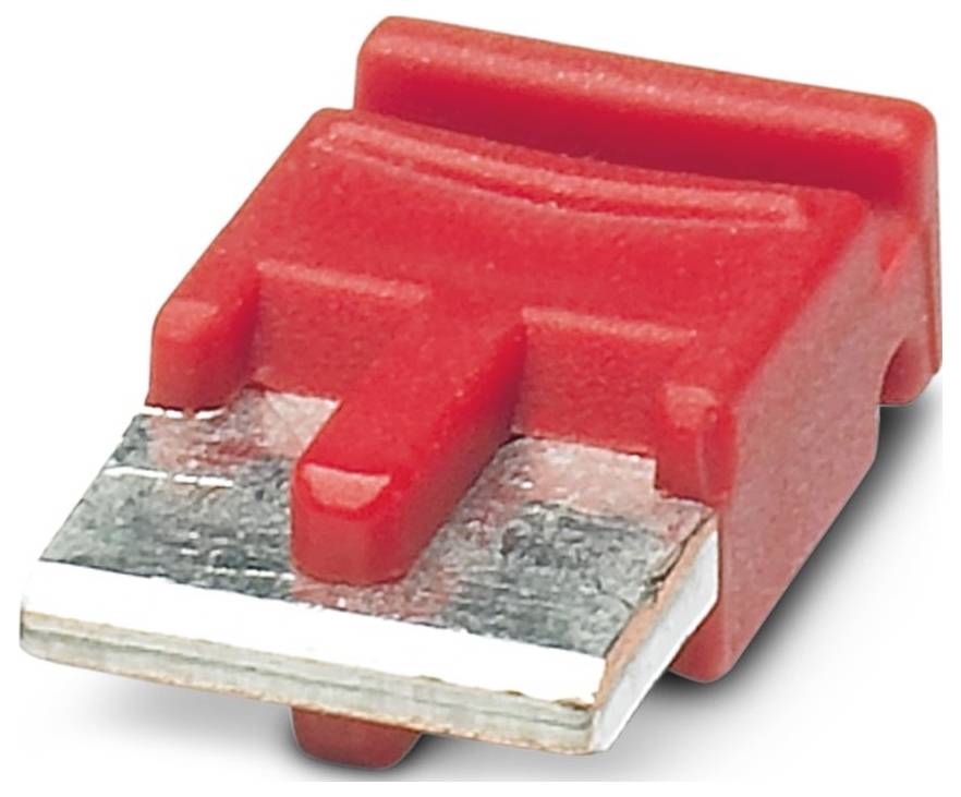 Eine rote kompakte Mikroschnellsicherung mit zwei Metallanschlüssen für Kraftfahrzeuganwendungen.