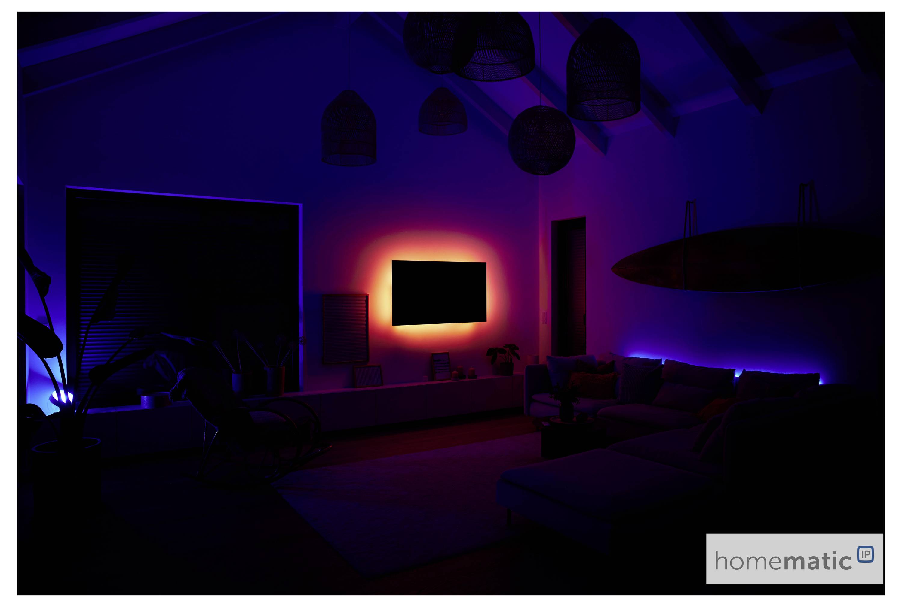 Homematic IP Funk LED Lightstrip Set - 159647A0 159647A0 LED-Streifen-Komplettset mit Stecker/Buchse 24 V/DC 2m Mehrfarbig