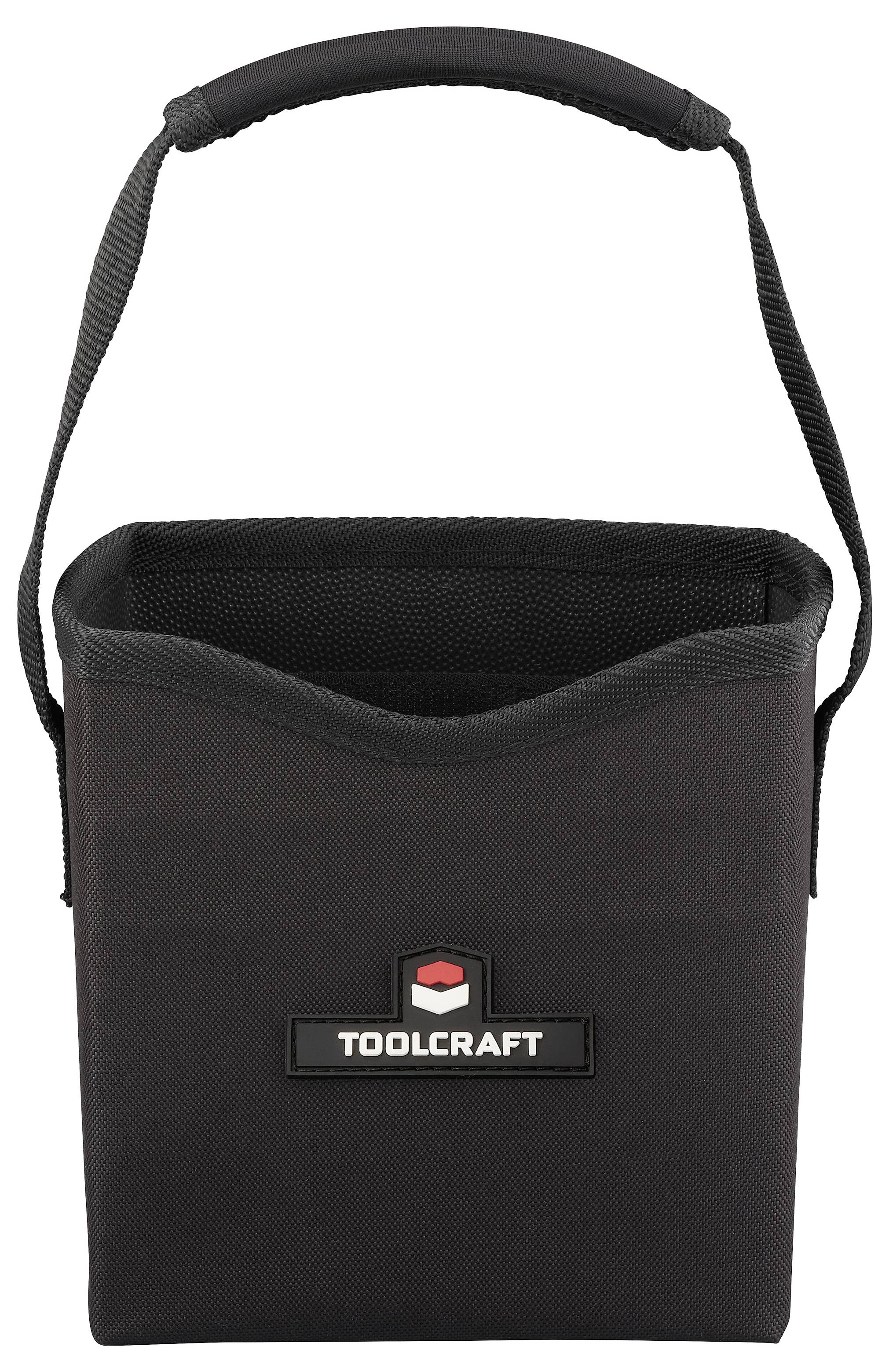 Schwarze Stofflagertasche mit Griff, mit dem Logo 