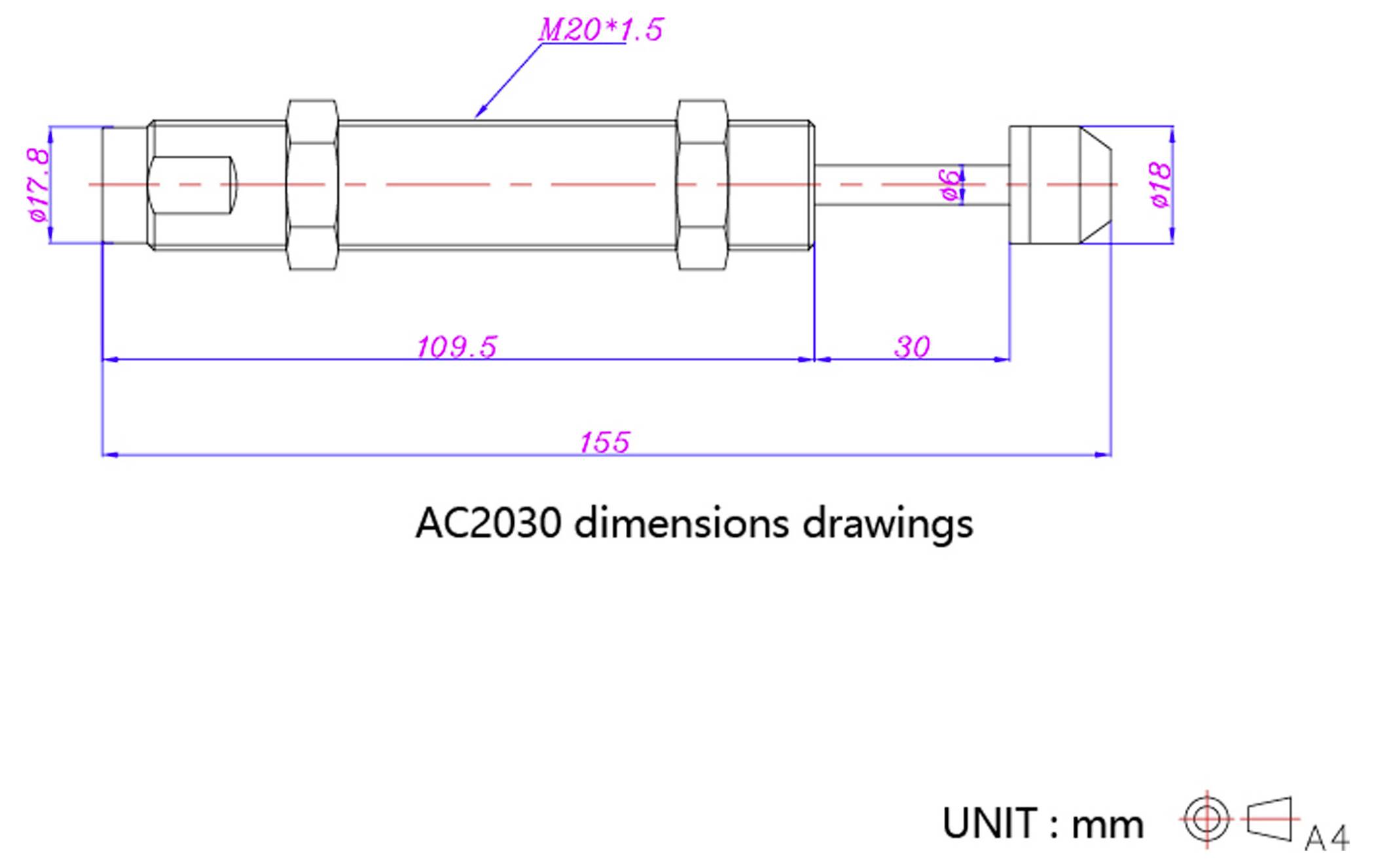 „AC2030 Dimensionszeichnungen