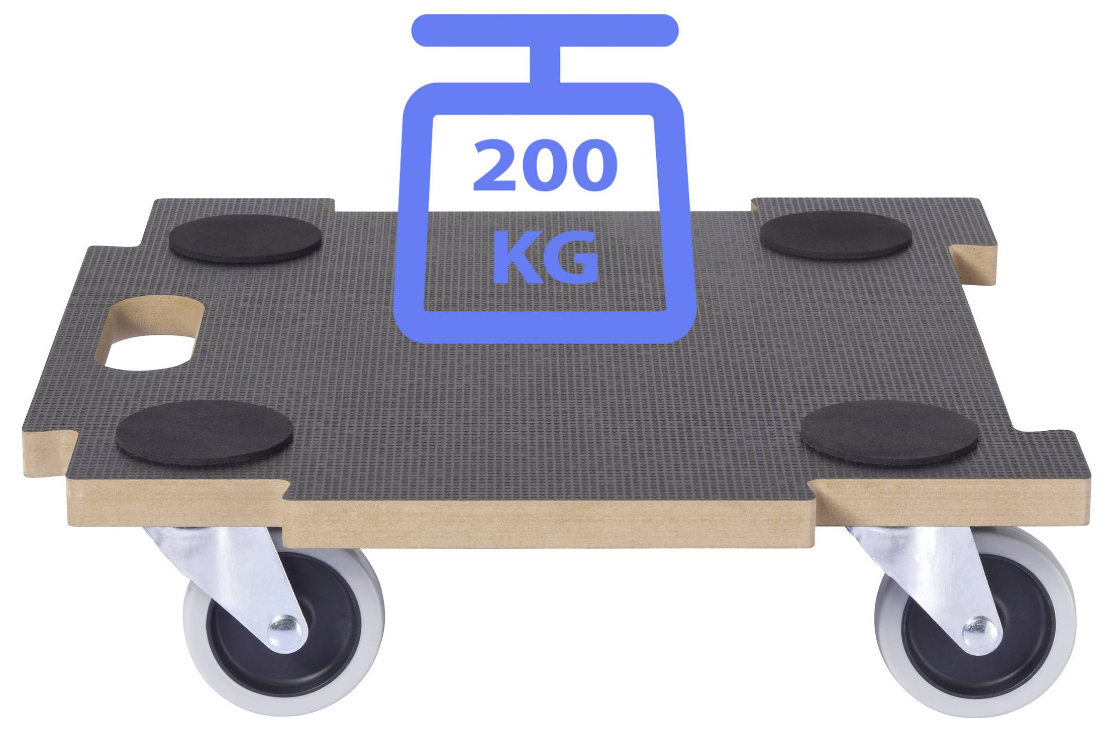 TOOLCRAFT TO-10748217 Rollplatte MDF Traglast (max.): 200kg 390mm x 390mm x 110mm