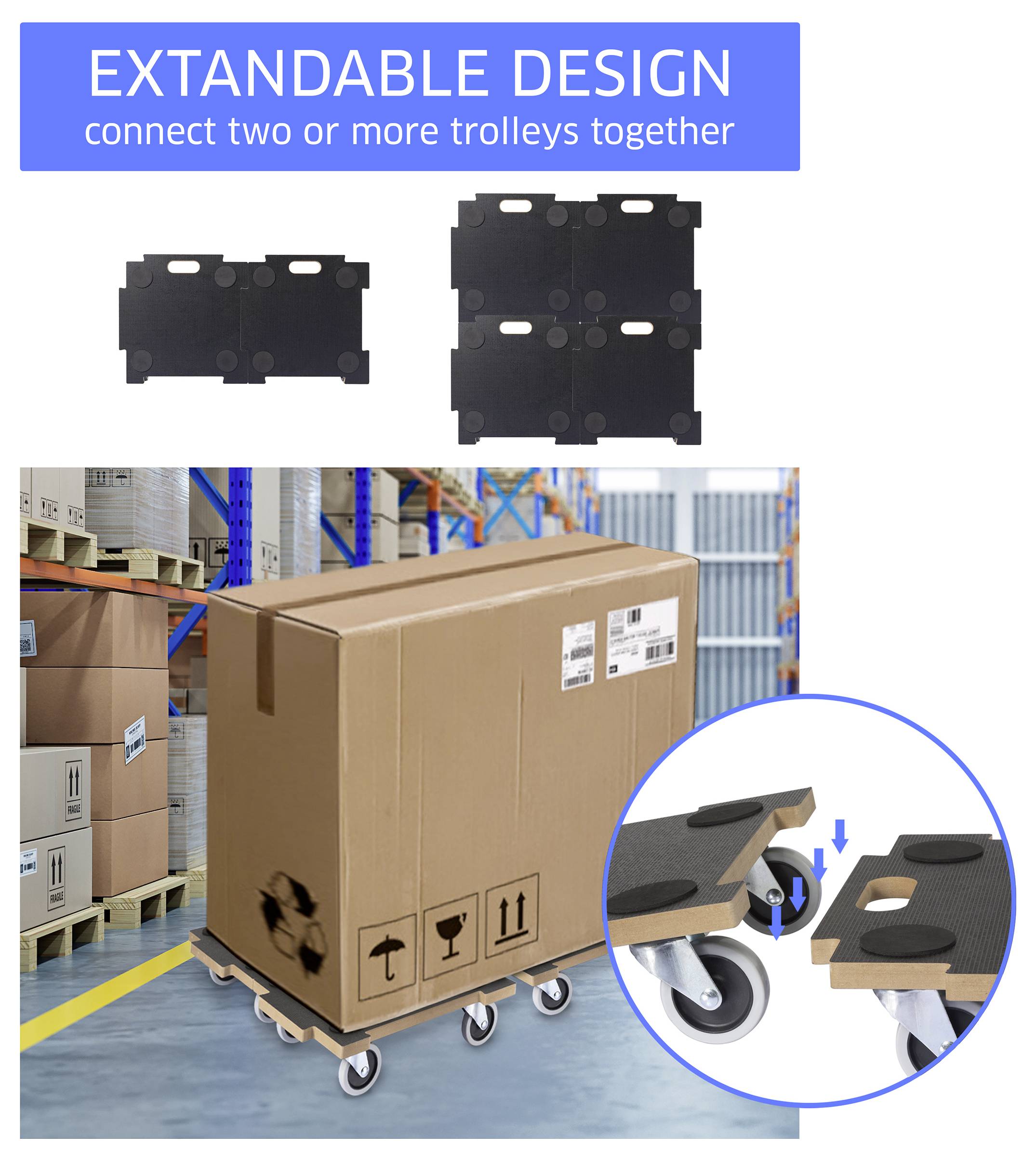 TOOLCRAFT TO-10748217 Rollplatte MDF Traglast (max.): 200kg 390mm x 390mm x 110mm