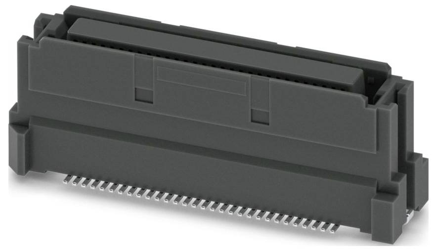 Ein schwarzer, rechteckiger Elektrostecker mit mehreren Kontakten, der zum Verbinden elektronischer Schaltkreise verwendet wird.