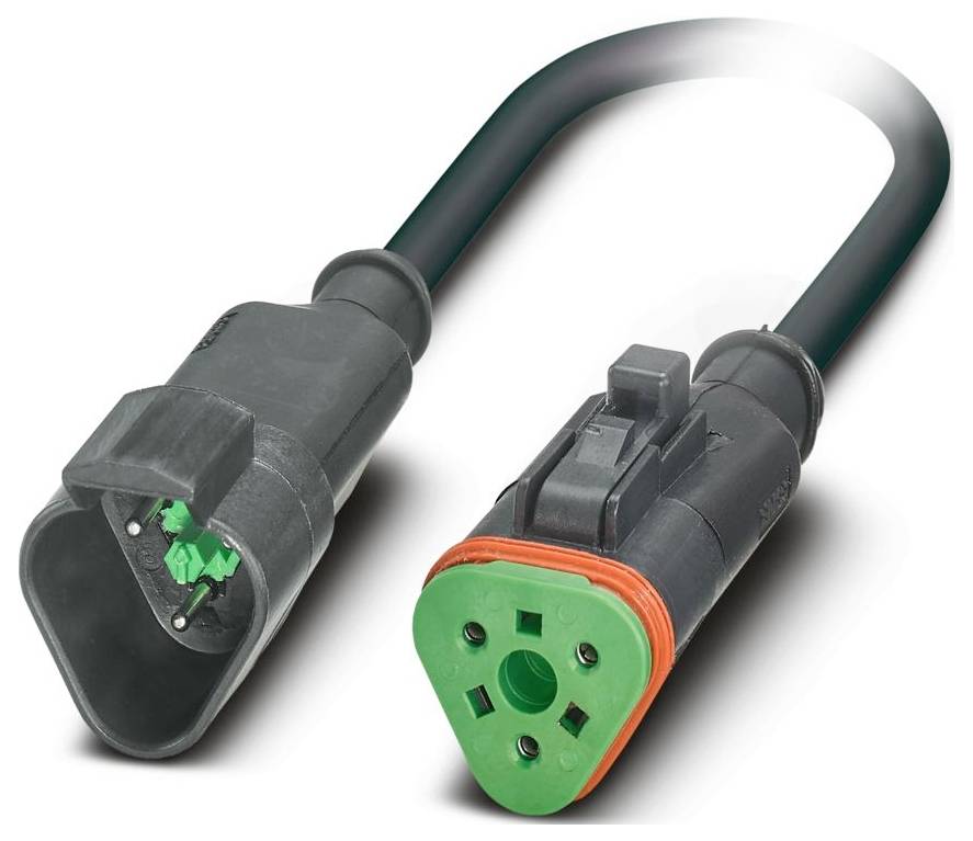 Zwei Automobilstecker mit schwarzen und grünen Anschlüssen; entwickelt für eine sichere Verbindung in der Fahrzeugelektronik.