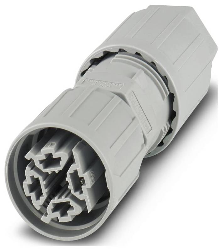 'Phoenix Contact CA-6L-PC16-212M-SET' multi-pin electrical connector in gray, designed for secure and efficient electrical connections.