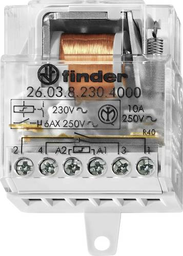 Finder Stromstoß-Schalter Unterputz 26.03.8.230.4000 1 Schließer, 1 Öffner 230 V/AC 10 A 2500 VA 1