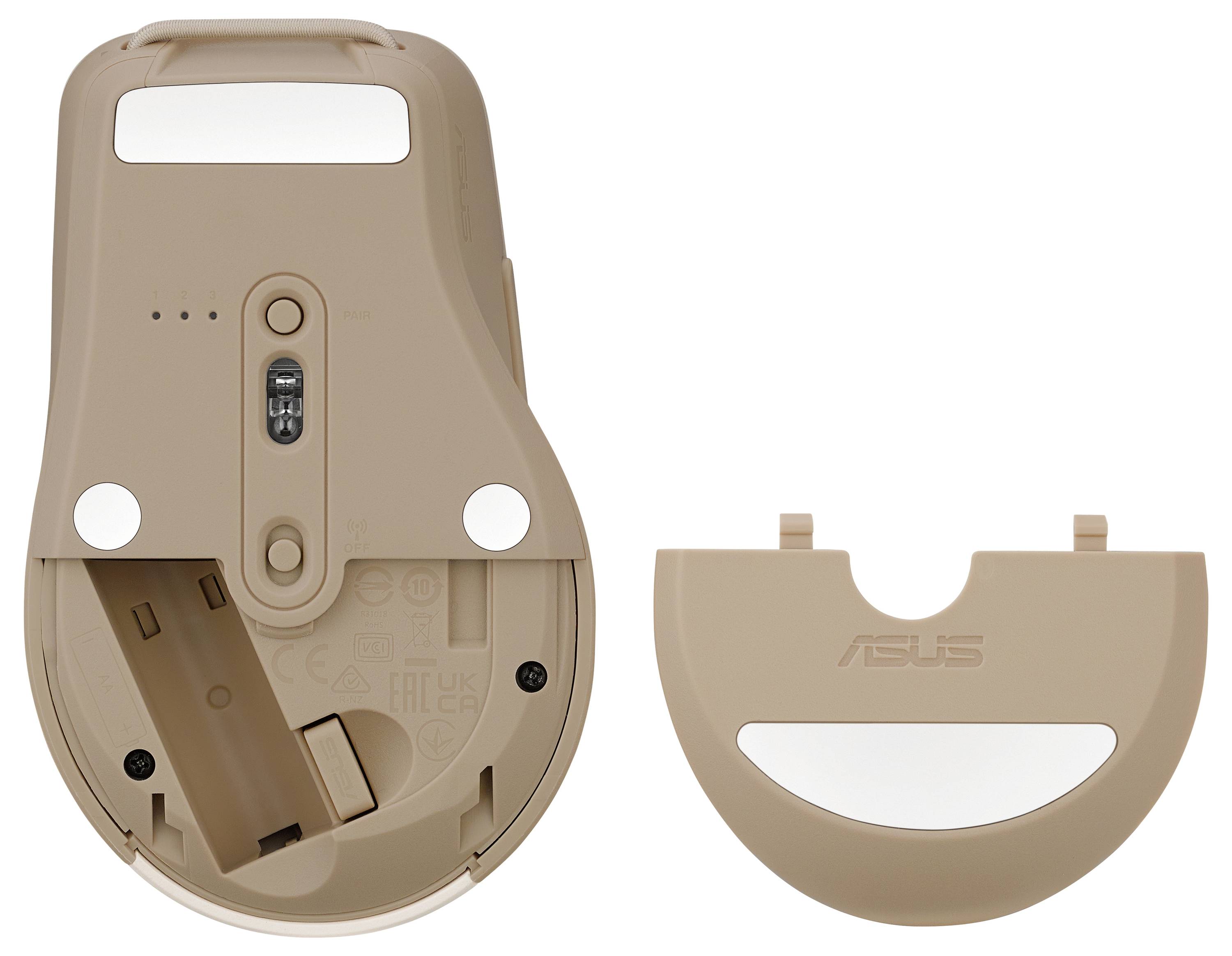 Asus MD200 Maus, beige, Silent Maus Kabellos Optisch Beige 6 Tasten