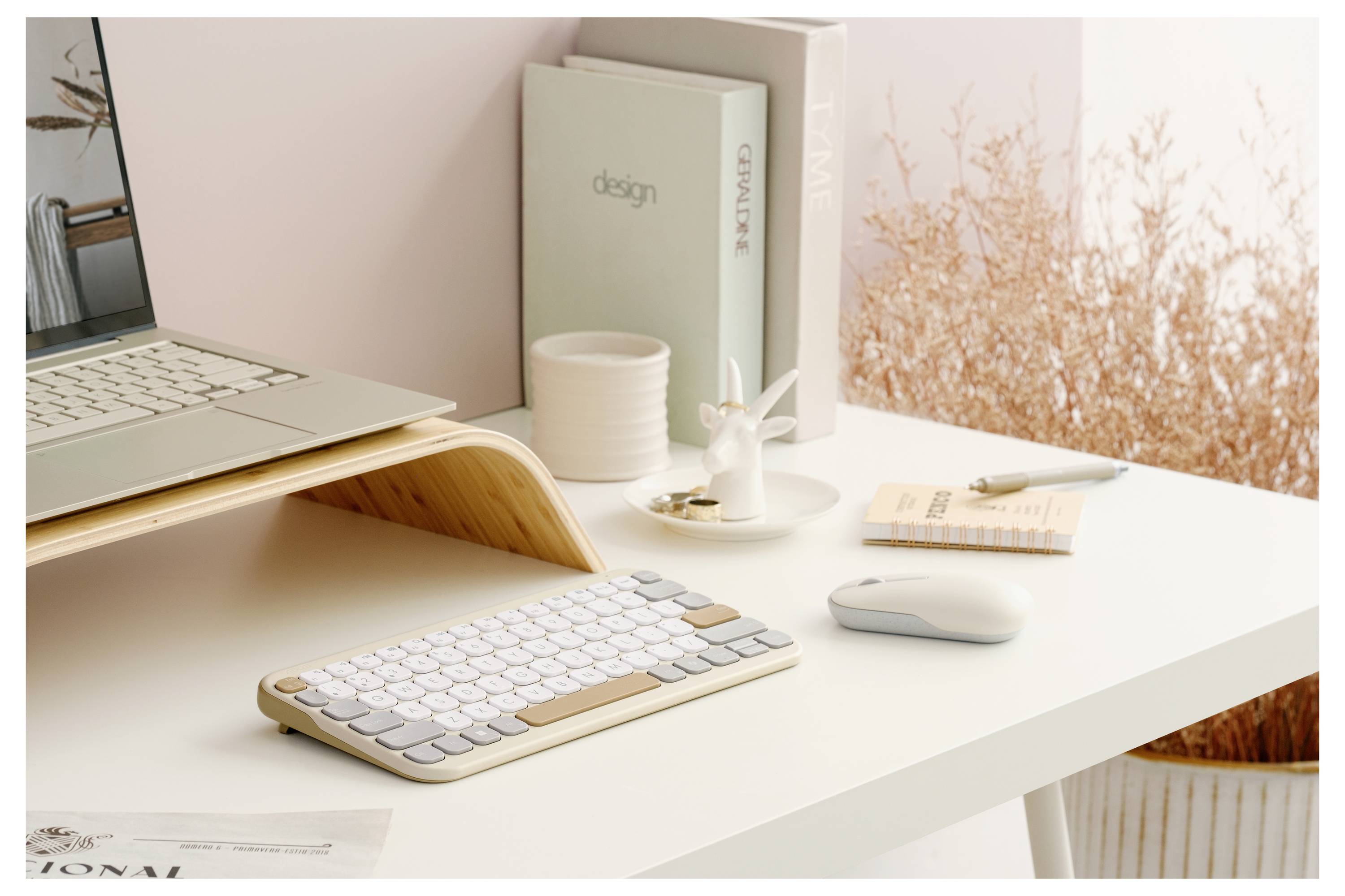 Asus KW100 KEYBOARD/BG/GE/81 Tastatur Bluetooth® Beige, Grau, Weiß