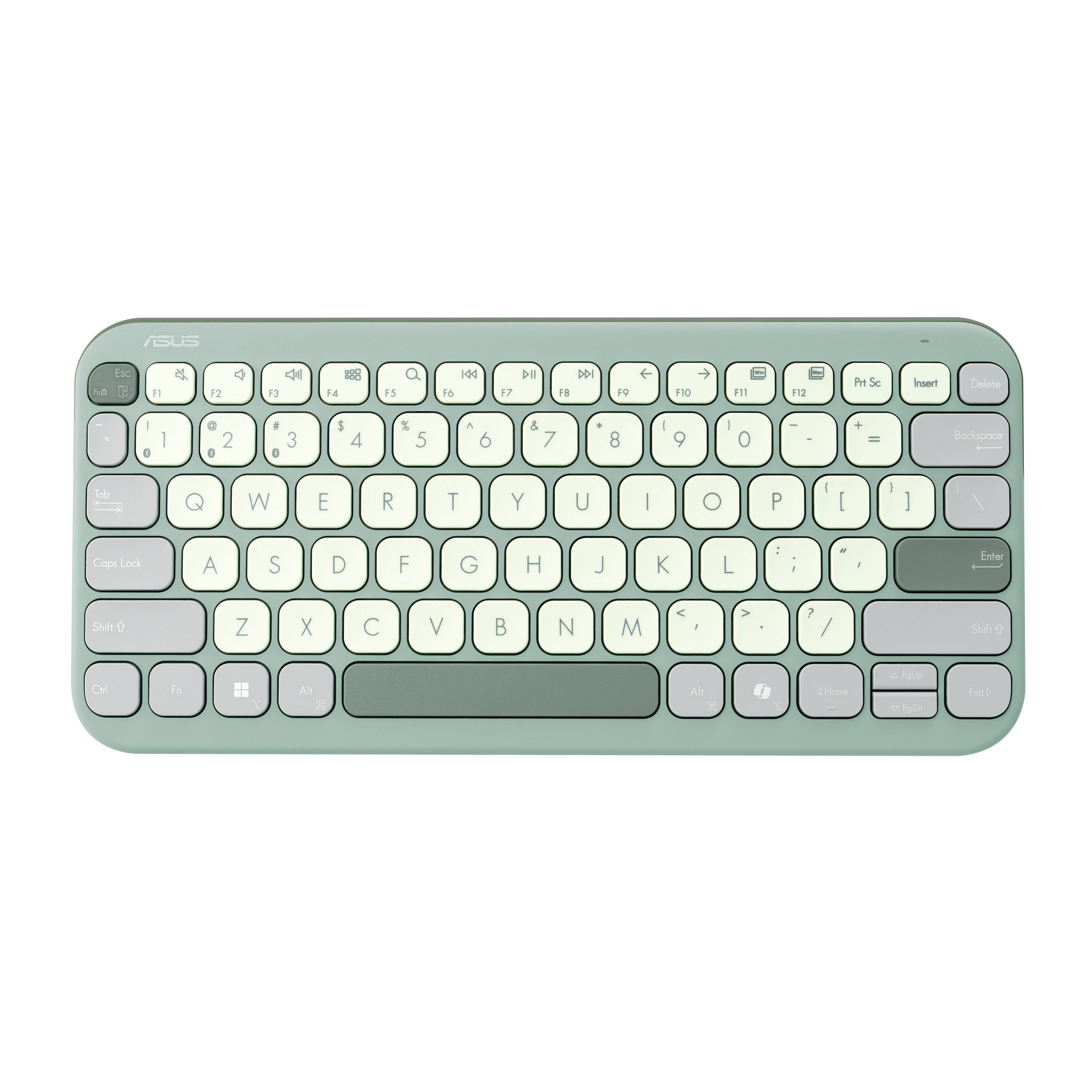 Asus KW100 KEYBOARD/GN/GE/81 Kabellos Tastatur Deutsch, QWERTZ, Mac Grün, Hellgrün
