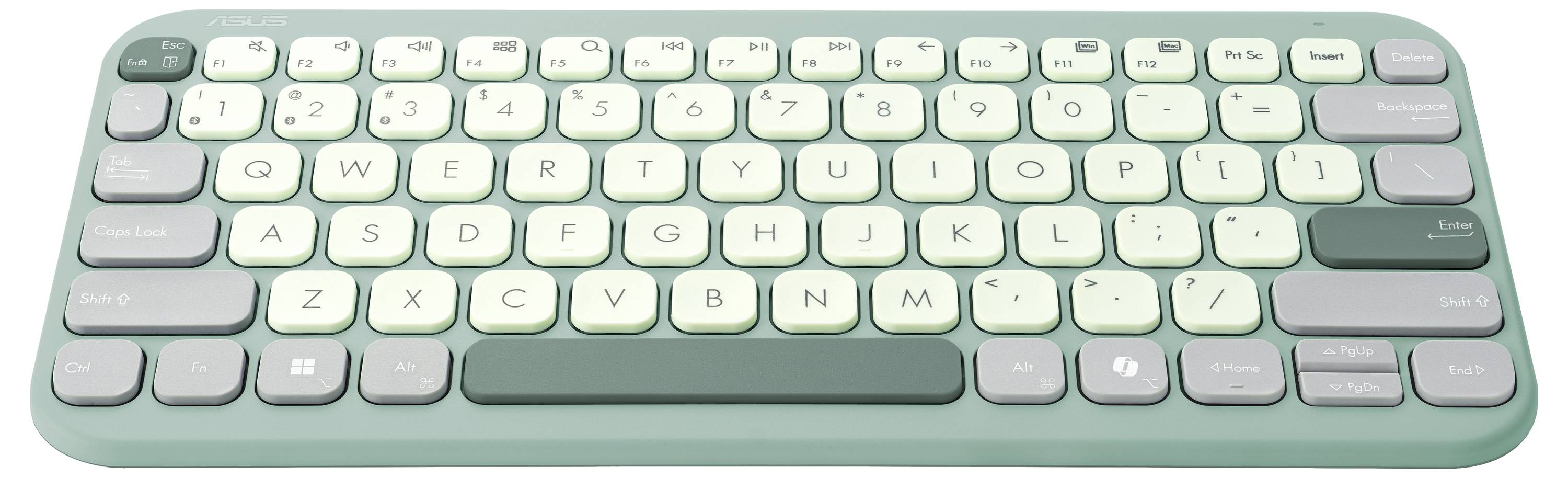 Asus KW100 KEYBOARD/GN/GE/81 Kabellos Tastatur Deutsch, QWERTZ, Mac Grün, Hellgrün
