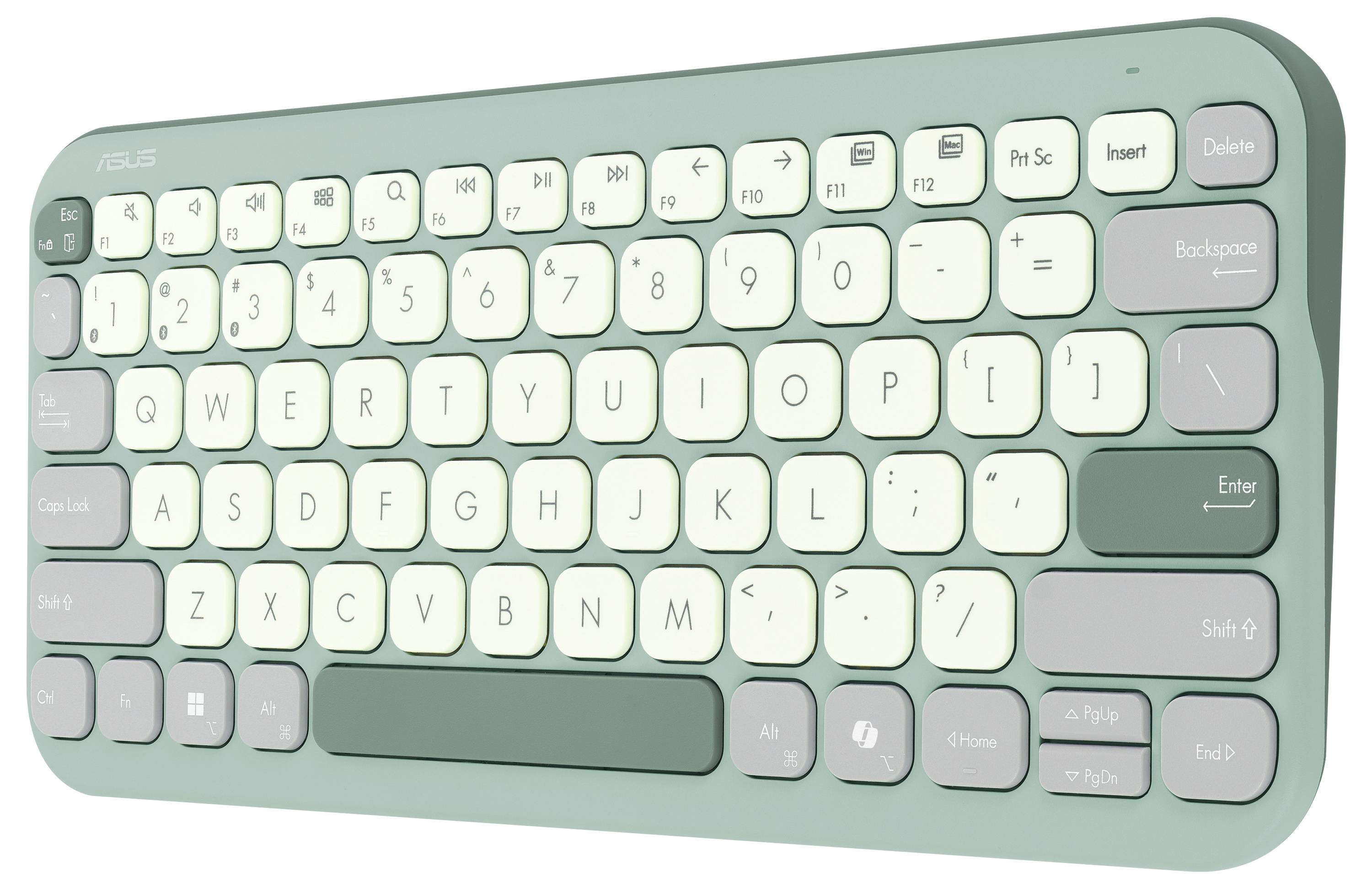 Asus KW100 KEYBOARD/GN/GE/81 Kabellos Tastatur Deutsch, QWERTZ, Mac Grün, Hellgrün