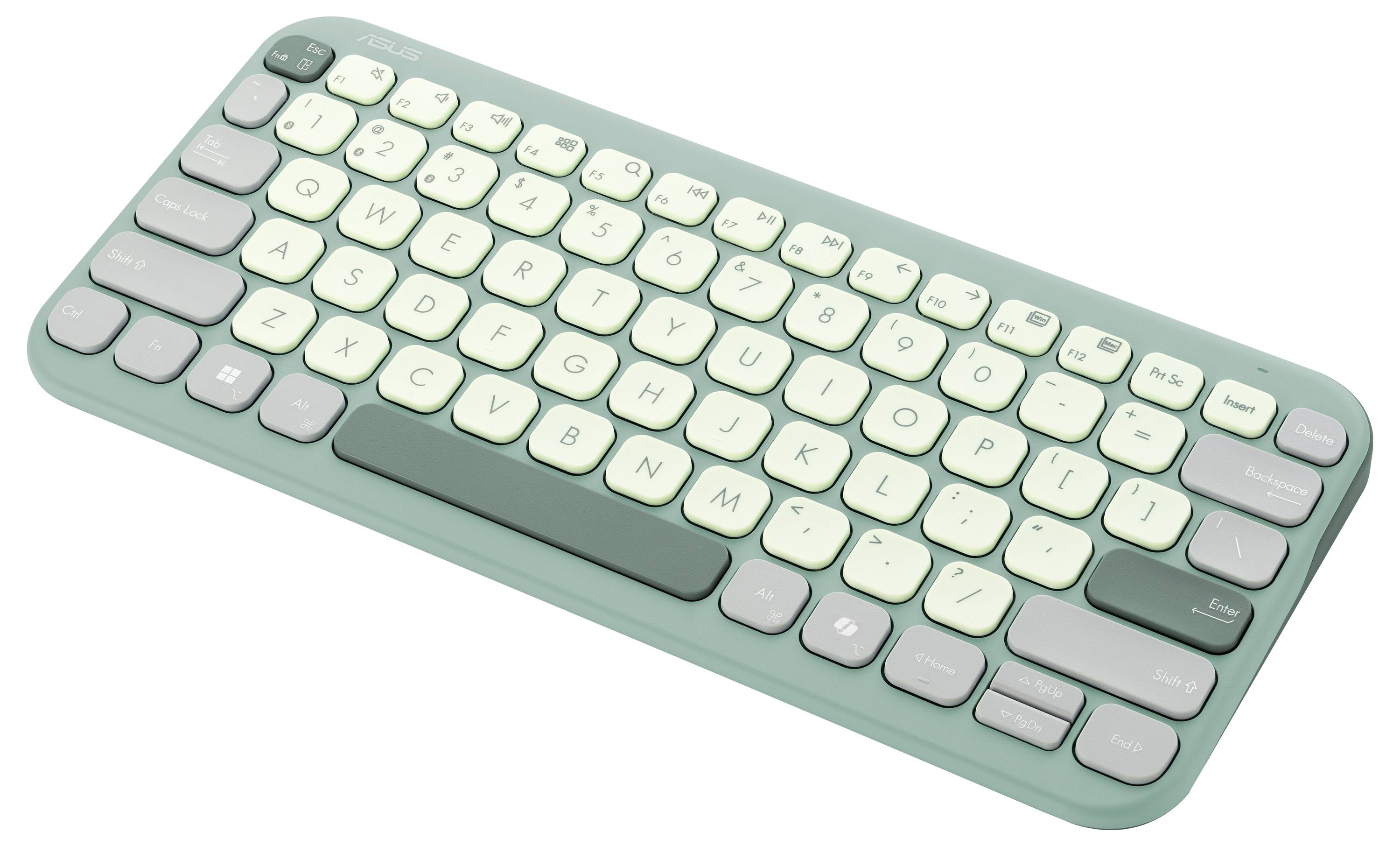Asus KW100 KEYBOARD/GN/GE/81 Kabellos Tastatur Deutsch, QWERTZ, Mac Grün, Hellgrün