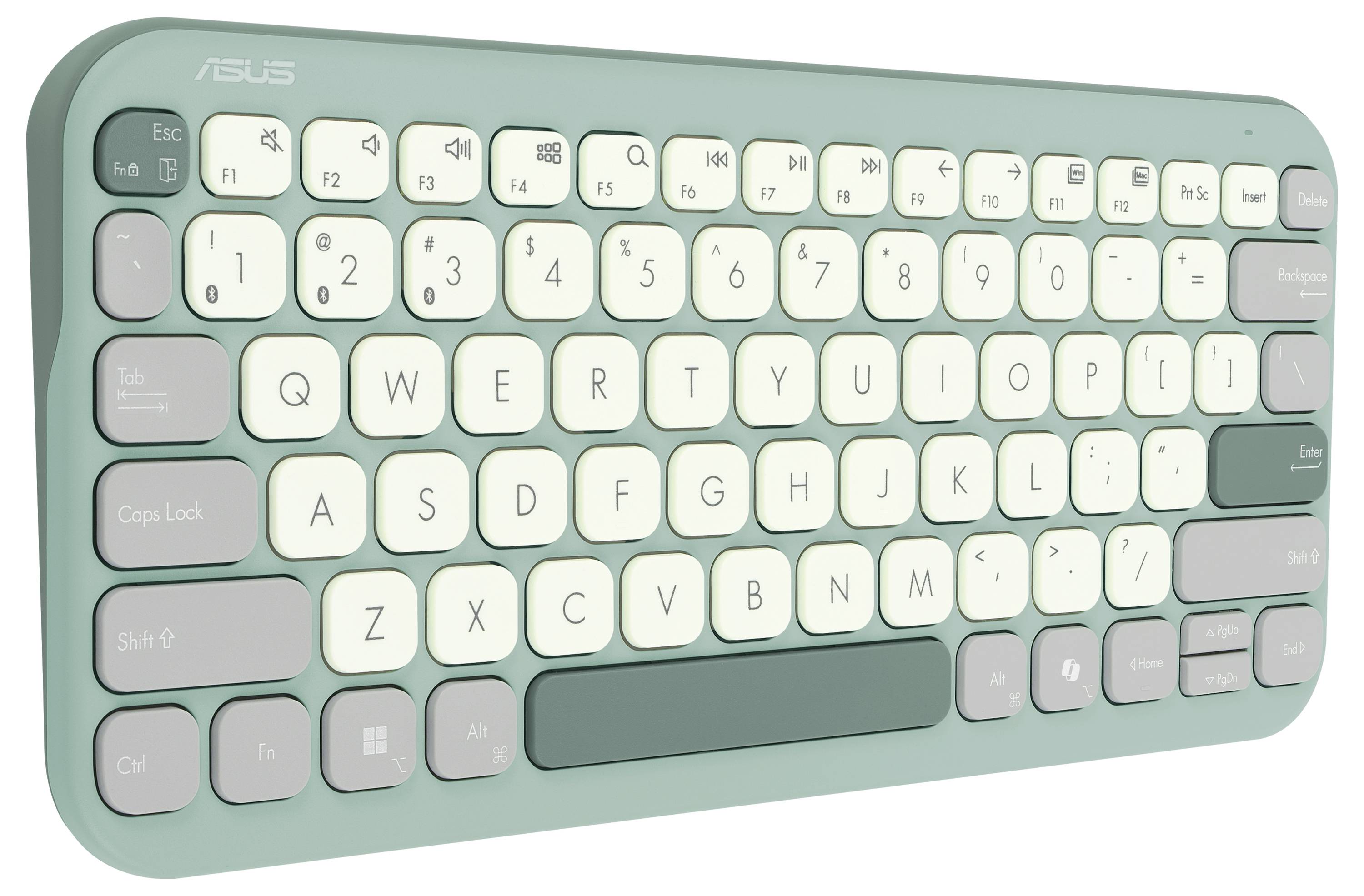 Asus KW100 KEYBOARD/GN/GE/81 Kabellos Tastatur Deutsch, QWERTZ, Mac Grün, Hellgrün