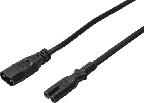 Renkforce Strom Verlängerungskabel [1x Kleingeräte-Stecker C8 - 1x Kleingeräte-Buchse C7] 2.00 m S