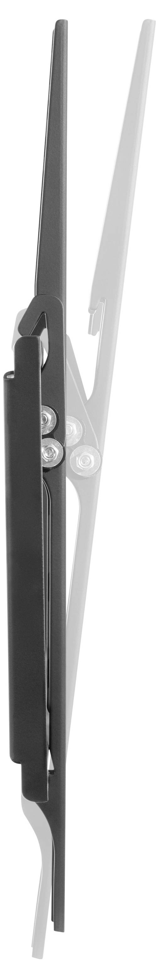 Ein Scheibenwischblatt für ein Autofenster mit einem eleganten, schwarzen Design, von der Seite gesehen, das seine Struktur und Funktionalität hervorhebt.