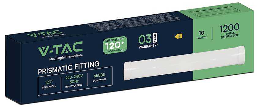 V-TAC Prismatische LED-Röhre<br>- 10 Watt<br>- 1200 Lumen<br>- 6500K Kaltweiß<br>- 3 Jahre Garantie