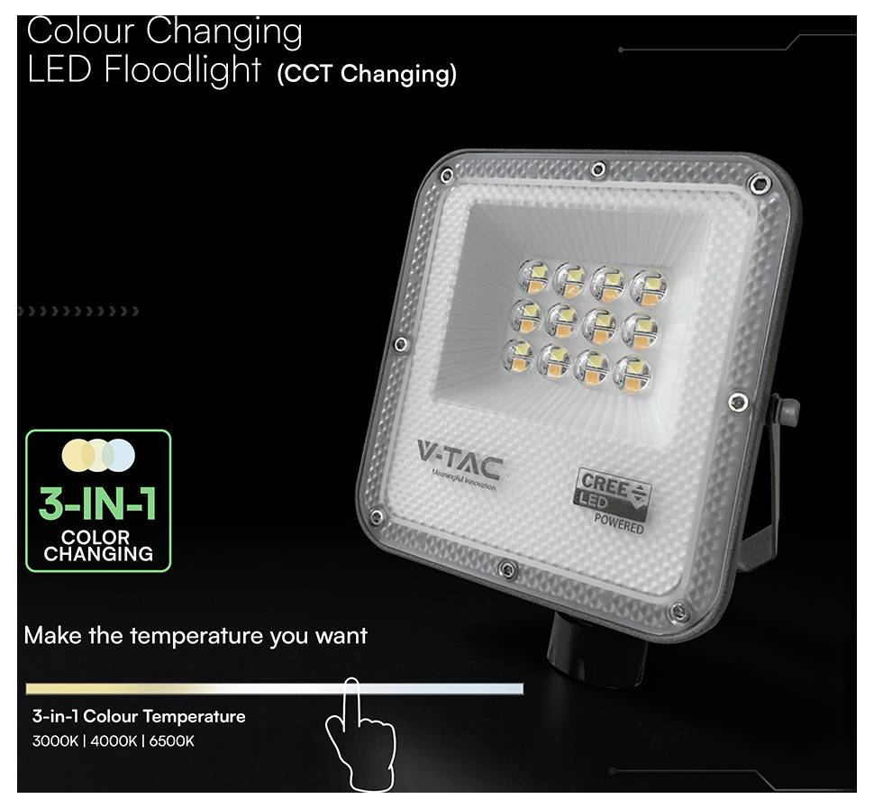 V-TAC VT-44014CCT 240726 LED-Außenstrahler EEK: F (A - G) 10W