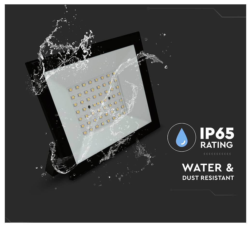 Flutlicht mit Wassersprittern, das seine 