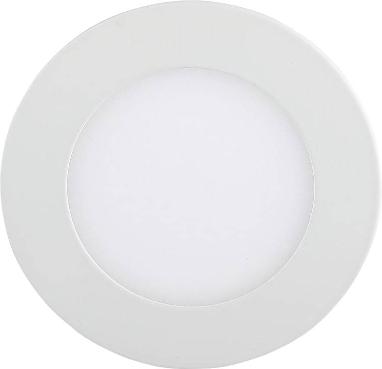 Eine runde weiße LED-Deckenleuchte mit einem schlichten, cleanen Design und einem diffusen Zentrum, geeignet für moderne Innenräume.