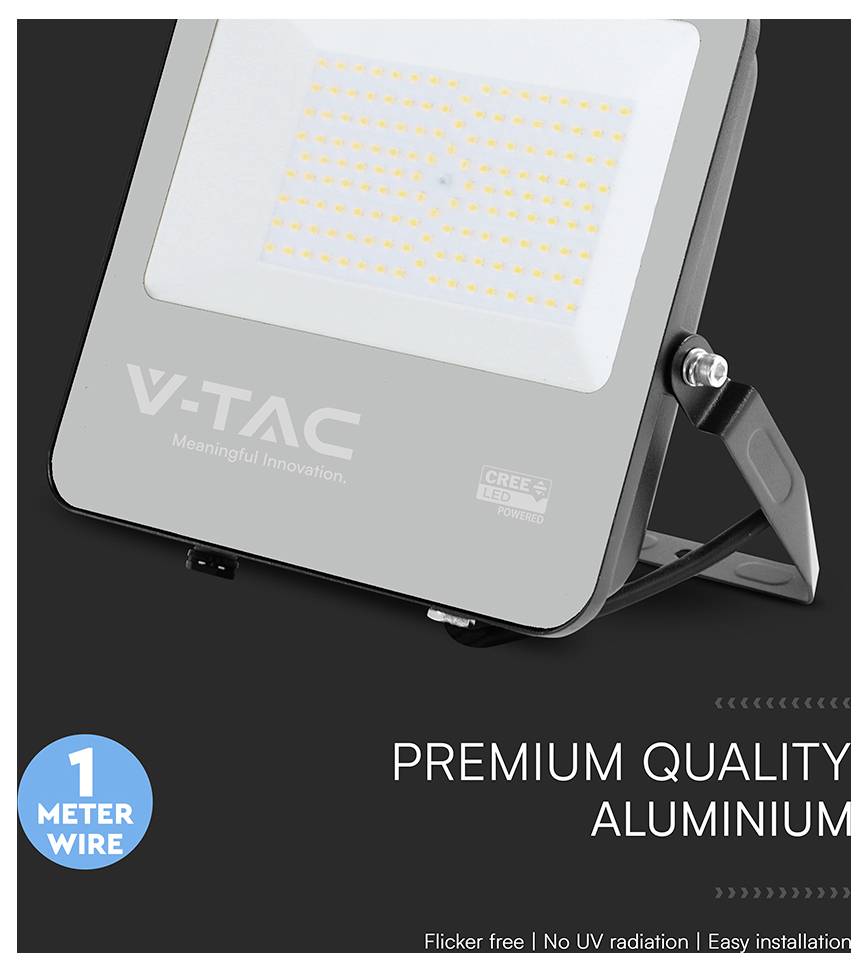 V-TAC LED-Flutlicht aus Aluminium, mit der Aufschrift 