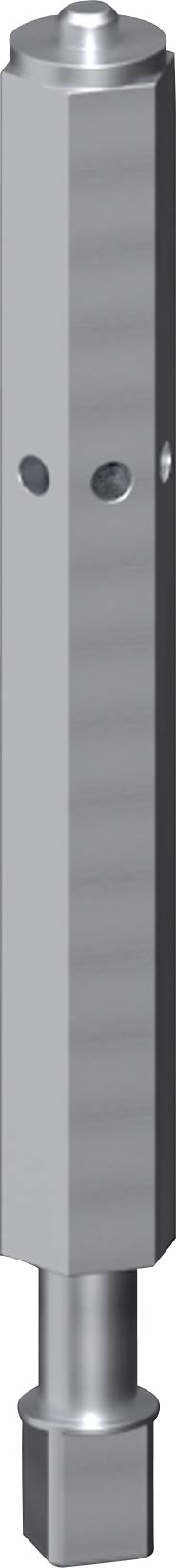 Eine Sechskant-Verlängerung mit einem zylindrischen Befestigungspunkt an der Basis und einem quadratischen Körper.