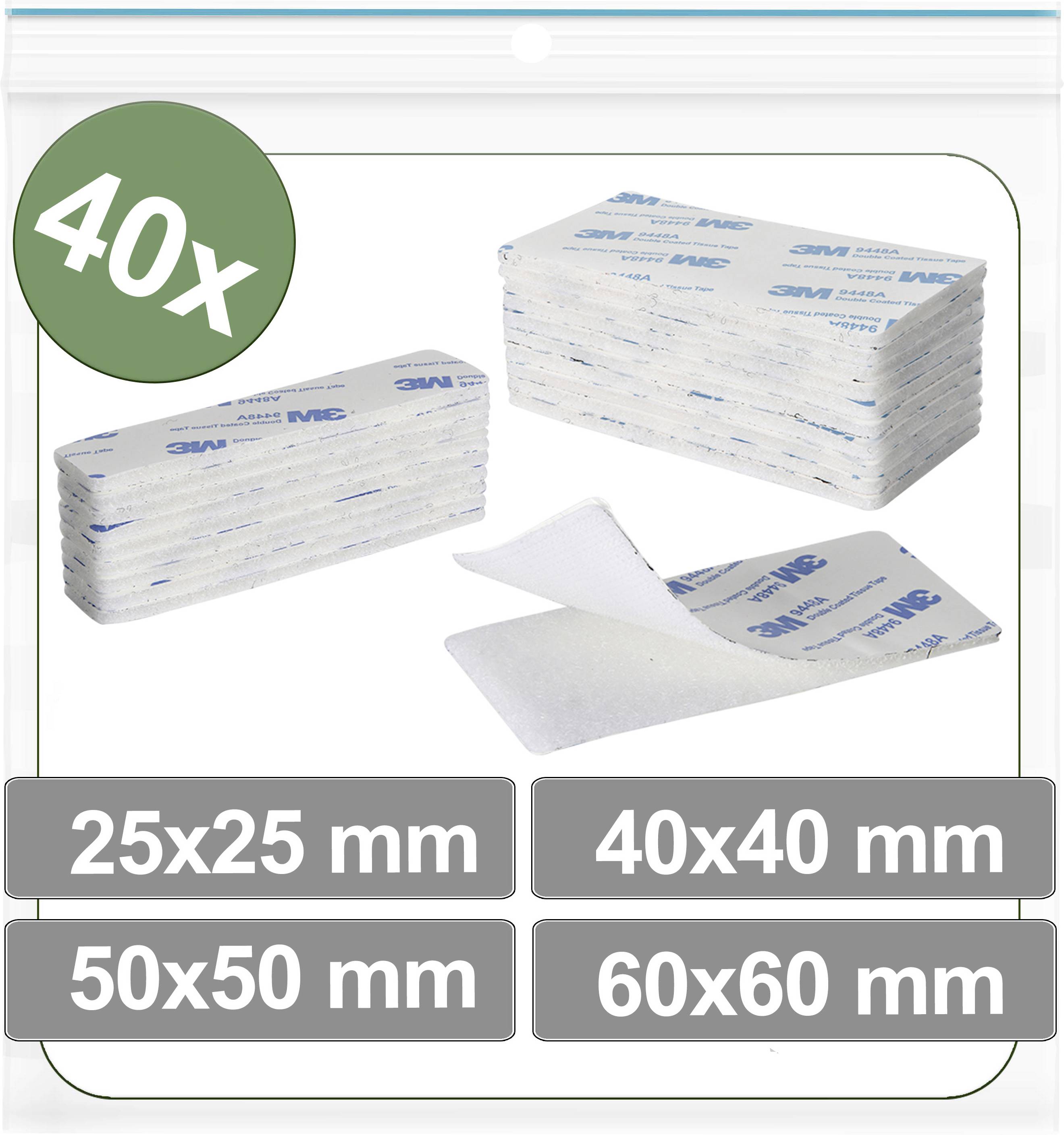 40x 3M sterile Gazekompressen in verschiedenen Größen: 25x25 mm, 40x40 mm, 50x50 mm, 60x60 mm, in einer wiederverschließbaren Beutel.