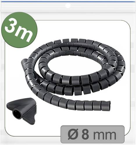 Quadrios 25CA735 25CA735 Kabelschlauch 8 mm (max) Schwarz 3 m