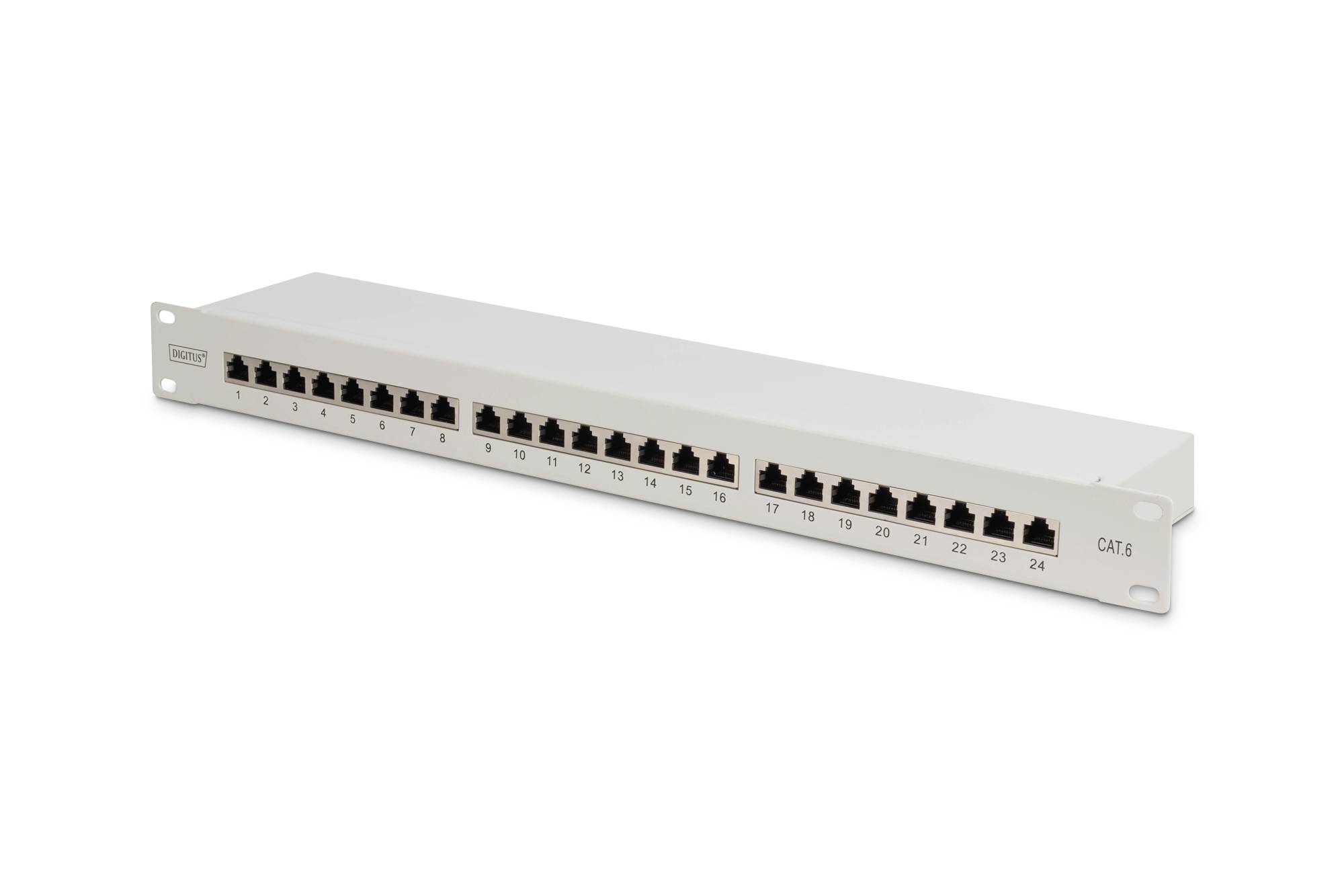 Digitus DN-91624S Patch-Panel 483mm (19") CAT 6 1 HE Grau Bestückt