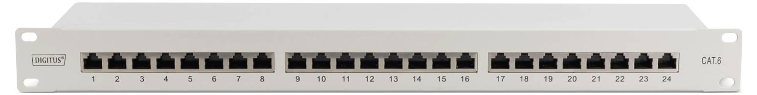 Digitus DN-91624S Patch-Panel 483mm (19") CAT 6 1 HE Grau Bestückt