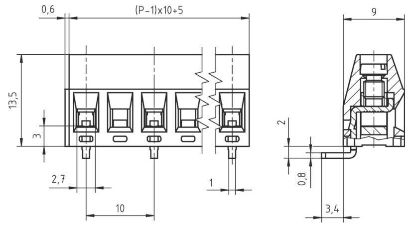 PTR Hartmann 50350120225D Printklemme 1.5mm² Polzahl 12 Grün