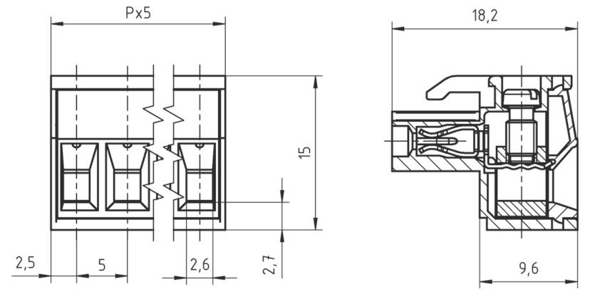 PTR Hartmann Leiterplattensteckverbinder Polzahl Gesamt 12 Rastermaß: 5mm 50955120001D