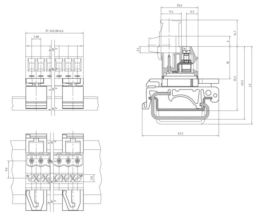 PTR Hartmann Leiterplattensteckverbinder Polzahl Gesamt 9 Rastermaß: 5.08mm 50950097021D