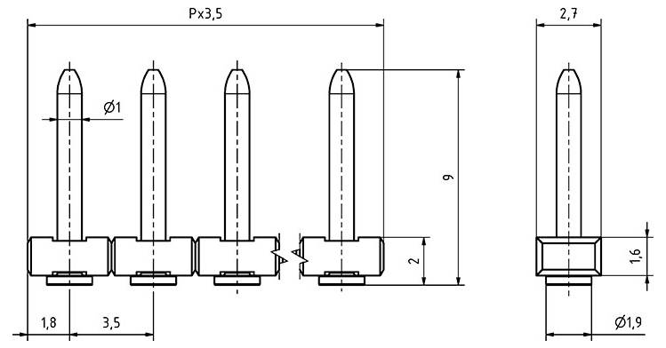 Technische Zeichnung eines Komponentenlayouts mit mehreren identischen Teilen, die in einem Gitter angeordnet sind. Die Abmessungen sind mit 56 mm × 24 mm gekennzeichnet.