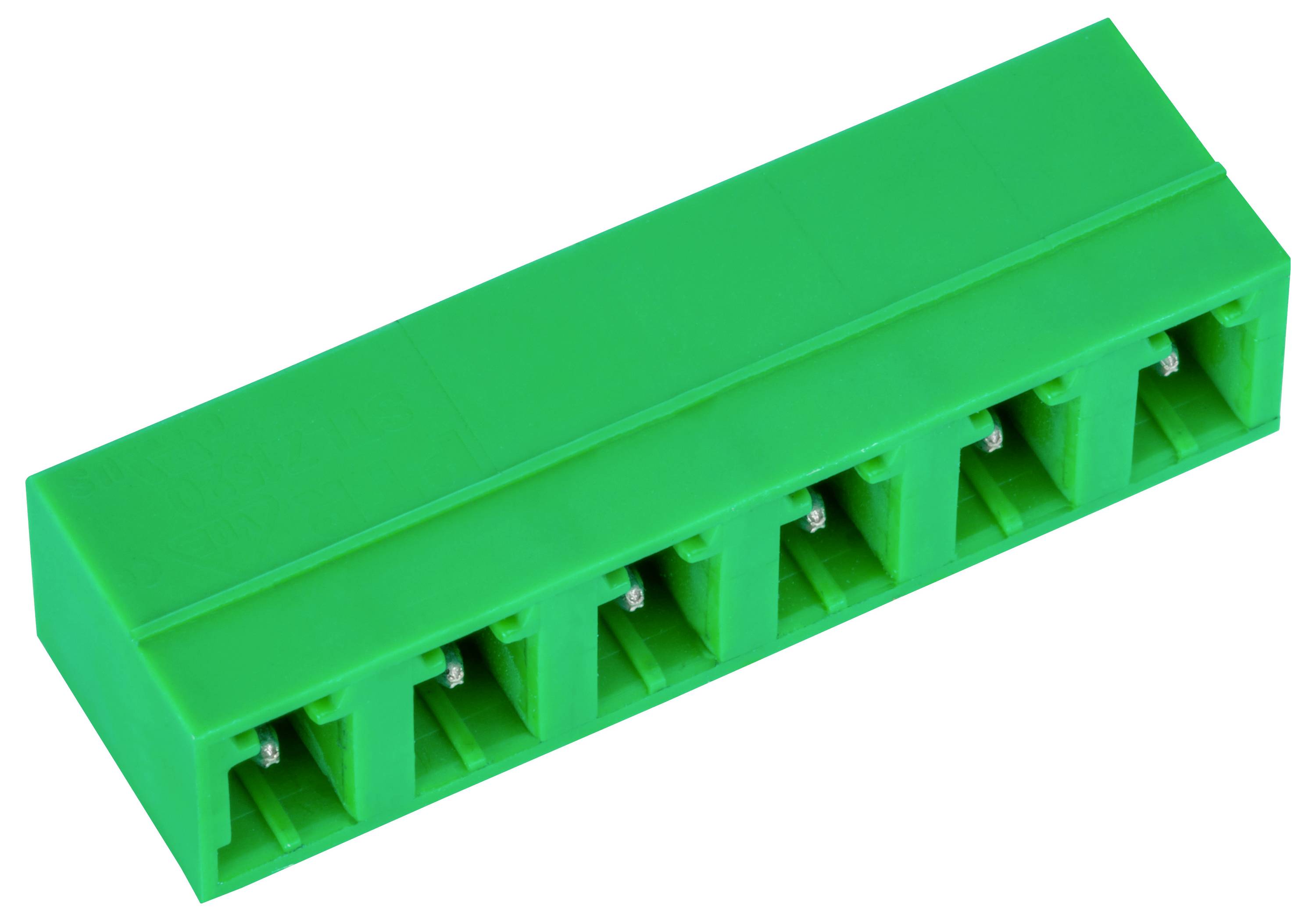 Ein grüner sechspoliger Elektrostecker, der für Verdrahtungsverbindungen verwendet wird.