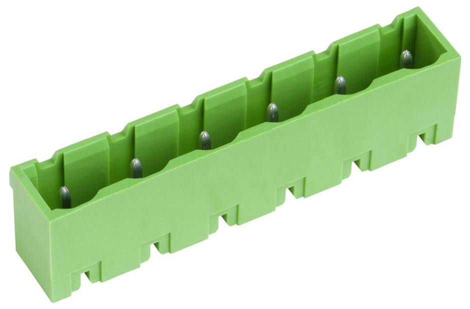 Ein grüner Kunststoff-Munitionshalter mit Schlitzen, der mehrere Munitionspatronen enthält.