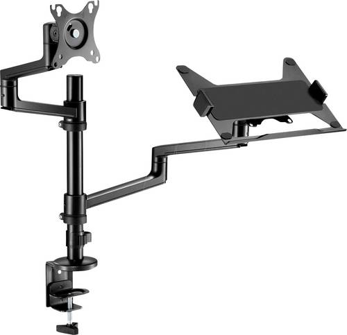 ICY BOX IB-MS622-T Monitorständer für einen Monitor bis 32  und ein Notebook bis 17,3  Monitorhalte