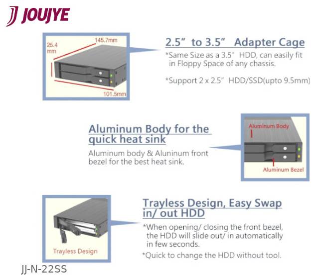 'JOUJYE' Logo; Adapter-Käfig für 2,5