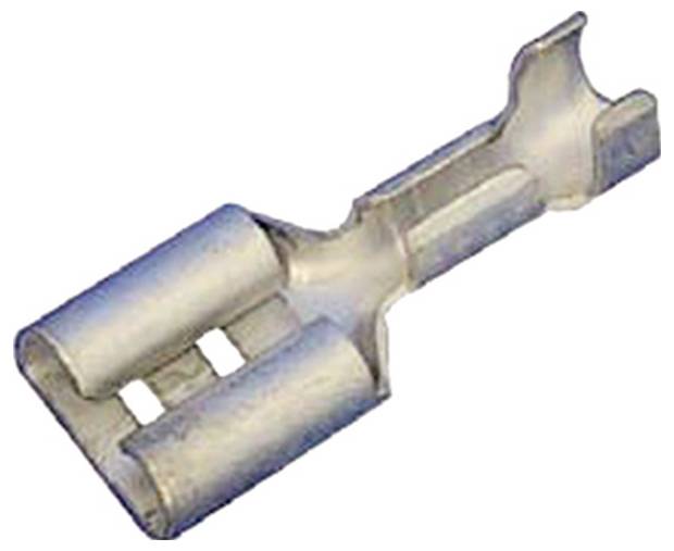 Ein Metall-Elektro-Terminalverbinder mit zwei zylindrischen Öffnungen zum Einfügen von Drähten, der für sichere elektronische Verbindungen konzipiert ist.