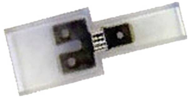 Ein kleiner, rechteckiger elektronischer Sensor mit Metallkontakten, konzipiert zur Erkennung von physikalischen oder chemischen Signalen.