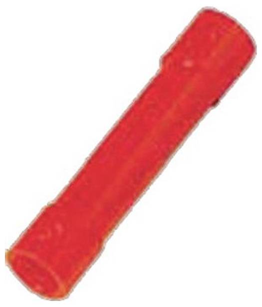 Ein hellrotes zylindrisches Objekt, möglicherweise ein Stück Süßigkeit, wird vor einem weißen Hintergrund gezeigt.