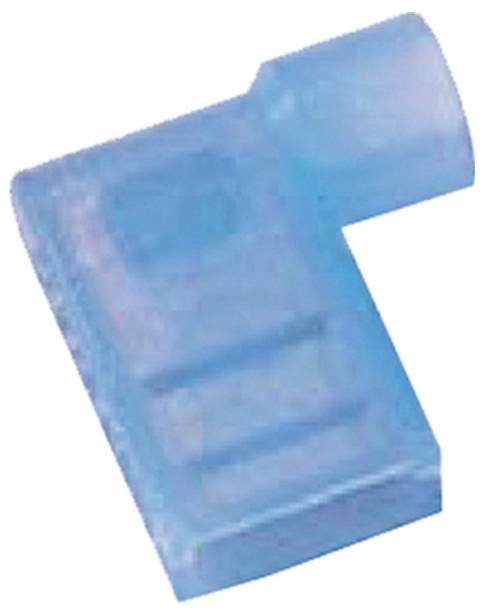 Blaues Plastik-Eckstück, L-förmig mit drei Stufen auf einer Seite.