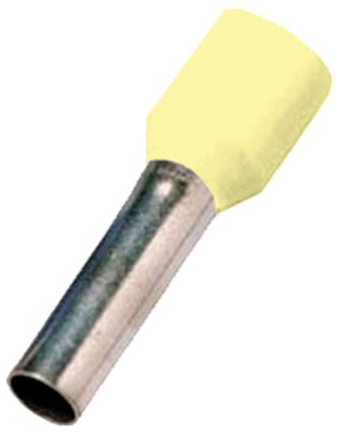 Eine gelbe isolierte Aderendhülse, hauptsächlich verwendet für Verdrahtungen in elektrischen Verbindungen, gewährleistet eine sichere und ordentliche Endverbindung.