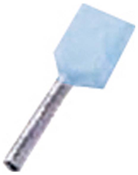 Blaue Pfannenwender mit Edelstahlgriff, für die Verwendung in der Küche abgewinkelt.