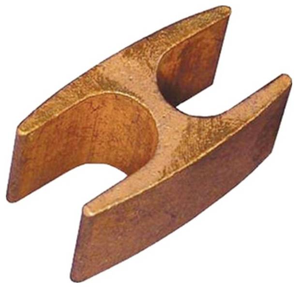 Eine Kupfer-Erdungsklemme mit U-förmigem Design, die verwendet wird, um Kabel sicher mit einem Erdungssystem für elektrische Sicherheit zu verbinden.